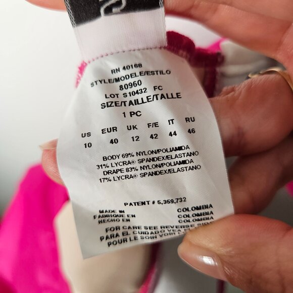 NWOT Miraclesuit Rialto Ruched One Piece Slimming Swimsuit Sz 10 Fuschia Pink - Picture 8 of 8